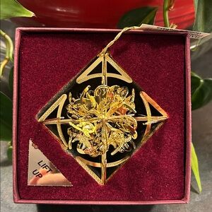 Baldwin Gold Floral Accent Ornament